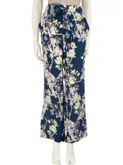 Silk Floral Patterned Trousers