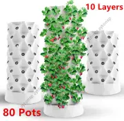 80Pot Vertical Hydroponics Growing Tower Aeroponic System Garden With Water Tank