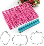 Alphabet Number Cake Stamps Tools,Wanfoou Special Characters Letter Lower and Upper Case Embosser Mold for DIY Cake 3Pcs Cookie Cutter for Chocolate Dessert Candy Decoration(Pink)
