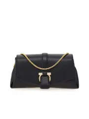 Ferragamo Smooth Grain Gancini Shoulder Bag