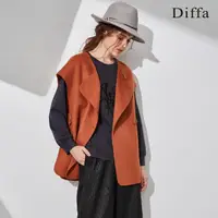 在飛比找momo購物網優惠-【Diffa】喀什米爾羊毛觸感翻領大衣-女