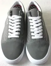 Vans Men's Skate Old Skool Pewter Grey True White Canvas Suede shoes Size 13 NIB