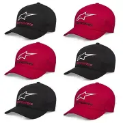 Alpinestars Always 2.0 Hat Unisex Casual Baseball Cap Flex Back Black Red White
