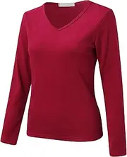 [Generic] Thermal Long Sleeve Shirts for Women Winter Tops for Women Crew Neck Fleece Lined Thermal Thermal Underwear Slim Tops Long Sleeve Thermal Shirts Men Thermals Top and Bottom Set Tall