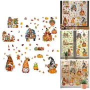 Thanksgiving Gnome Stickers Featuring Pumpkins And Maple Leaves Double Static