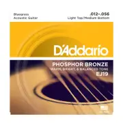 D'Addario EJ19 Phosphor Bronze Acoustic Guitar Strings; gauges 12-56