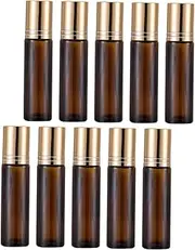 LOORGVEL 10Pcs Compact Refillable Roller Essential Oil Bottles Travel Friendly Containers for Skin Care Aromatherapy Leakproof Design for Easy Dispensing