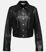 [Stella McCartney] Stella McCartney Faux leather shirt jacket AU 16 black