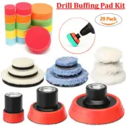 29Pcs 1/2/3 Inch Drill Buffing Buffer Pad M14 Backing Pad Adapter Foam Woolen