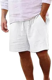 [Generic] Mesh Mens Shorts Pant Casual All Solid Color Painting Cotton Loose Plus Size Trouser Fashion Beach Pockets Short Mens Casual