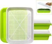 2-Pack Seed Sprouter Tray BPA Free PP Soil-Free Big Capacity Healthy Wheatgra...