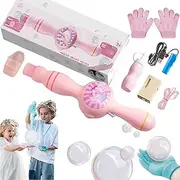 Colorful Smoke Bubble Machine & Elastic Magic Wand, Elastic Bubble Fog Wand, Fog Machine with Lights, Magic Interactive Party, with Smoke Effect, Lightweight Design (Pink)