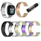 Stainless Steel Watch Band Strap + Adjuster For Fitbit Sense / Fitbit Versa 3