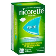 Nicorette Quit Smoking Nicotine Gum 2mg Icy Mint 75 Pack