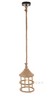 Rope Pendant Hanging Lamp Ceiling Fixture Nautical Light 47" Single Bulb New