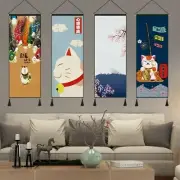 Japanese Wall Hanging Pictures Tapestry Lucky Cats Canvas Posters Wall Art