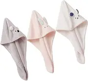 ARTSEWPLY Cartoon Hair Dry Wraps Hat 3pcs Absorbent Towel Cap for Fast Drying Hair for Travel