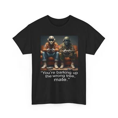 Gamer Fun T-Shirt, Ghost Soap Fans Duty Call Barkin' Up The Wrong Tree, Unisex