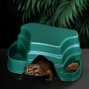 Plastic Reptile Hide Box Reptile Cave Snake Lizard hide Reptile with Feeder Bowl
