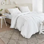 Bedding House Organic Cotton Basic White Quilt Cover Set