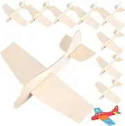 FELTECHELECTR Wooden Airplane Toys Set 10pcs Plane Model Kits Educational Toy for Children