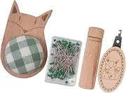 ａ aternee Needle Cushion Holder Sewing Craft Accessories Small Portable Quilting Needlework, Fox Shaped