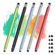 5 Pack Stylus Pens for Touch Screens 2-In-1 Capacitive Stylus Pencil
