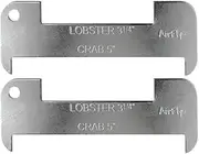 AirFly Aluminum Lobster and Blue Crab Gauge for California, Maine, MA, NH, RI, CT, MP, AL, FL, GA, MD, VA, NC, SC, LA, TX, Canada, 5", 3 1/4". Designed in San Francisco, USA, (2pcs)