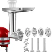 1 Set Metal Food Grinder Attachment For KitchenAid Stand Mixers, Meat Grinder Attachment Included Silver