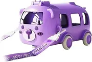 Vaveren Bus Water Cup Portable Detachable Bus Water Bottle with Strap Leakproof Kids Small Drinking Cup Cute Cartoon Water Jug, Violet