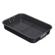 Roasting Pan with Rack Deep Roasting Pan, Deep Lasagna Pan for BBQ 15 Inch