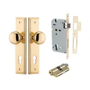Iver Cambridge Door Knob on Stepped Backplate Entrance Kit Key/Key