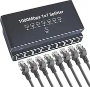 Ungtyb Internet Splitter | 8-Port Ethernet Cable Splitter,High Speed 1000Mbps Adapter, Portable Plug and Play Extender for Streaming Computer Laptop TV