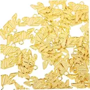 [Gogogmee] 50pcs Charms for DIY Craft Keychain Accessories Jewelry Jewlery New Year 2024 Charm 2024 Number Charms Necklace 2024 Charms 2024 Charms Pendants Bead Alloy