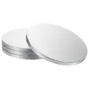 4pcs Cake Boards, 8 Inch Round Cake Drum Circle Cake Base Silver