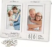 Anniversary Picture Frame for Couples, Husband and Wife，Anniversary Gifts for parents with Adjustable Stand & Hanging Hook, 4″X6″ Marriage license Frame for Home & Office(1st-99th Years）