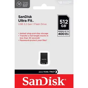 SanDisk 512GB 512G Ultra Fit SD CZ430 USB 3.2 隨身碟 BSMID31490