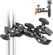 ULANZI Super Clamp Double Camera Clamp, R096 Crab Plier Clip Bracket Mount Monitor Magic Arm Double Ball Head Adapter for Photo Studio Light Stand, Photography Reflector, Photo Boom Stand, Cross Bars