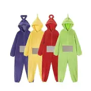 Teletubbies One Piece Pajamas Women'S Homewear Men'S And Women'S Thickened Coral Fleece green L