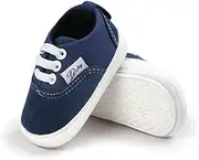 [RVROVIC] Baby Boys Girls Shoes Canvas Toddler Sneakers Anti-Slip Infant First Walkers 12Color (13cm (12-18months), Dark Blue)