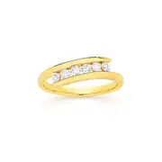 Alora 10ct Gold 1/3 Carat Tw Lab Grown Diamond Offset Ring