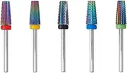 Yakamoz 5Pcs Nail Drill 5 in 1Bits Set, 2.35mm Shank Carbide Tungsten Multifunctional Cuticle Drill Bits Electric Manicure Nail File Bit for Acrylic Nail & Manicure Pedicure