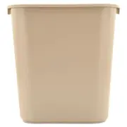 Rubbermaid Commercial Deskside Plastic Wastebasket Rectangular 7 gal Beige