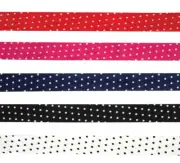 Biais coton 1 cm x 1 m à pois 5 pièces