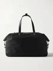 [Smythson] Smythson - Norton Textured-leather Trimmed Canvas Weekend Bag - Black - One size One size Black