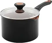 Farberware Glide Nonstick Sauce Pan/Saucepan with Straining and Lid, 3 Quart, (Black)