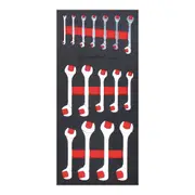 16pc Ampro Heavy Duty Mini Angle Open End Metric Wrench Spanner Tool Set TS53942