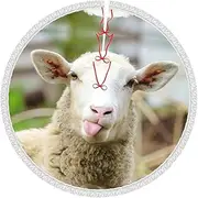 [EdWal] Comfortable Funny Naughty Sheep Tongue Cute Animal print Winter Holiday Decor Tree Skirt with Tassel for Farmhouses Home Party Accessories