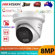 Hikvision DS-2CD2387G3-LIS2UY/SRB 8MP ColorVu3.0 Turret IP Camera Red&Blue Light