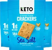 Keto low carb crackers Sea Salt Keto friendly zero carb no sugar added gluten...